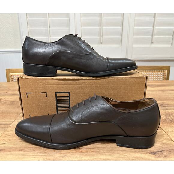 Bruno Magli Locascio Cap-Toe Oxford Dress Shoe Dark Brown Leather Size 11 NWOT - Picture 8 of 14